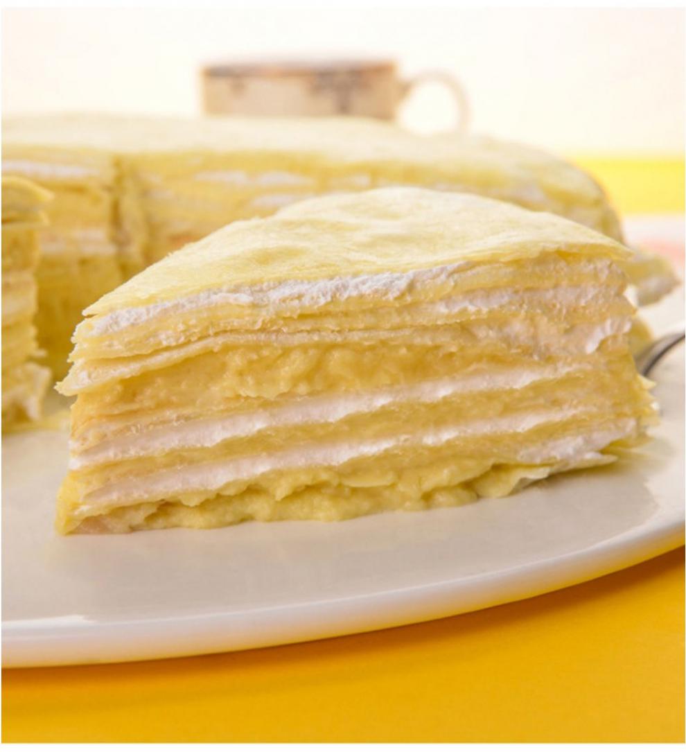 榴莲千层蛋糕爆浆三层奶油新鲜真榴莲肉甜品6寸一盒现做 榴莲千层香甜