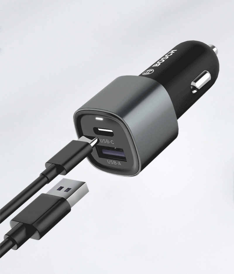 德国博世车载充电器手机pd快充45w汽车内点烟器转换插头usb一拖二