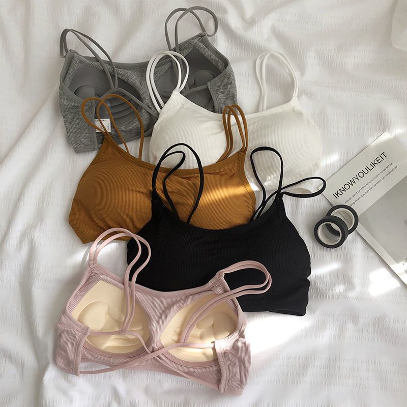 高中女生内衣初中生少女文胸交叉美背文胸内衣吊带背心少女聚拢裹胸