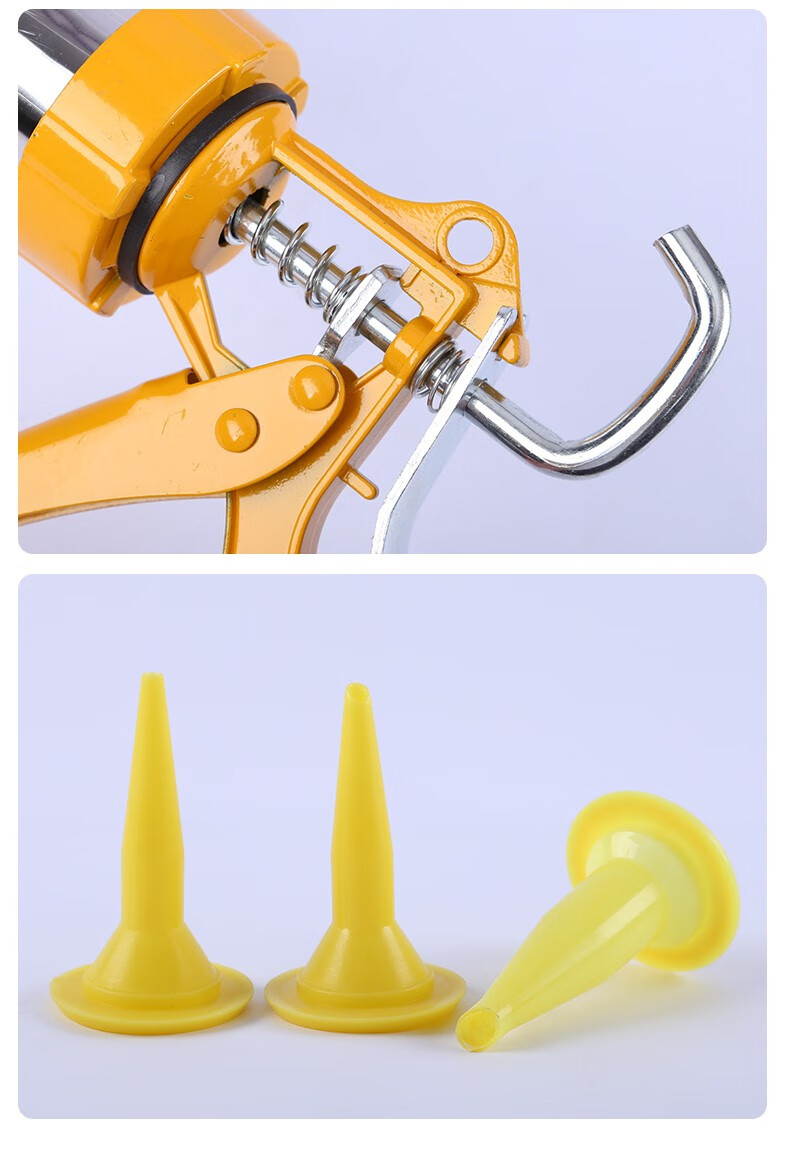 手动铝合金玻璃胶枪枪省力打胶堵缝枪硅胶结构美缝剂密封胶抢 黄色款