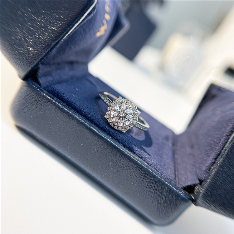 hw戒指wh高定 harry winston海瑞温斯顿纯银一克拉 belle钻戒hw对戒