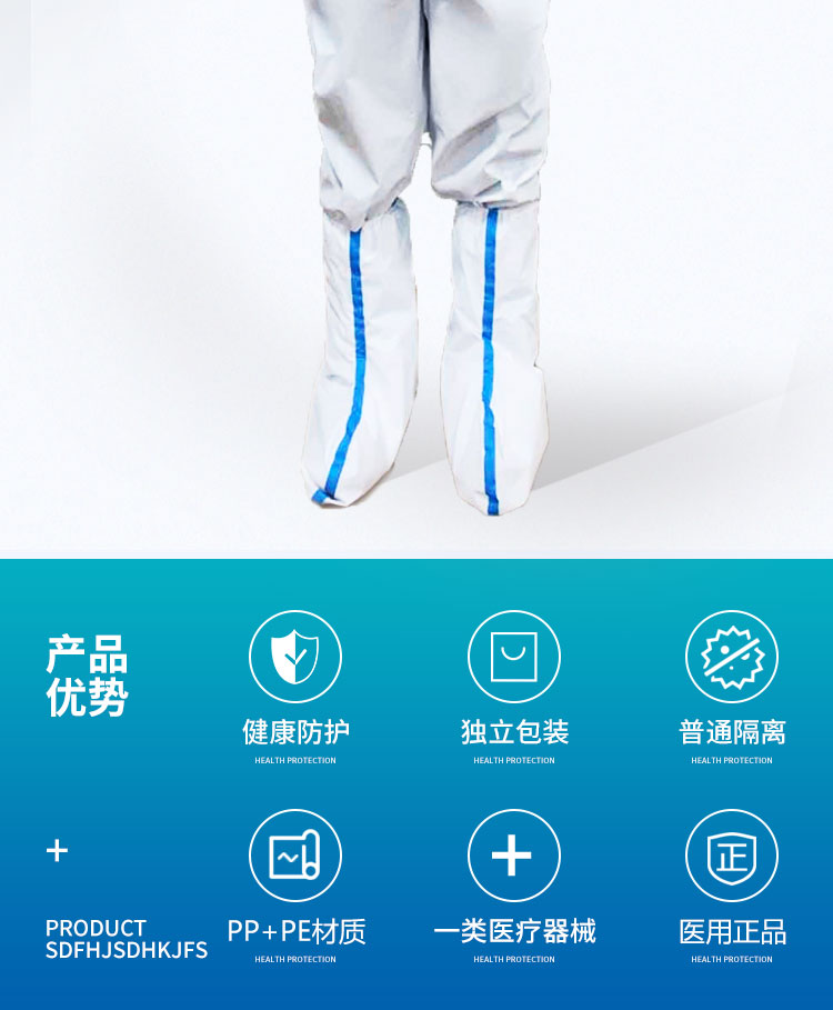 一次性防护服gb190822009标准隔离衣套装分体带鞋套隔离鞋套二类防护