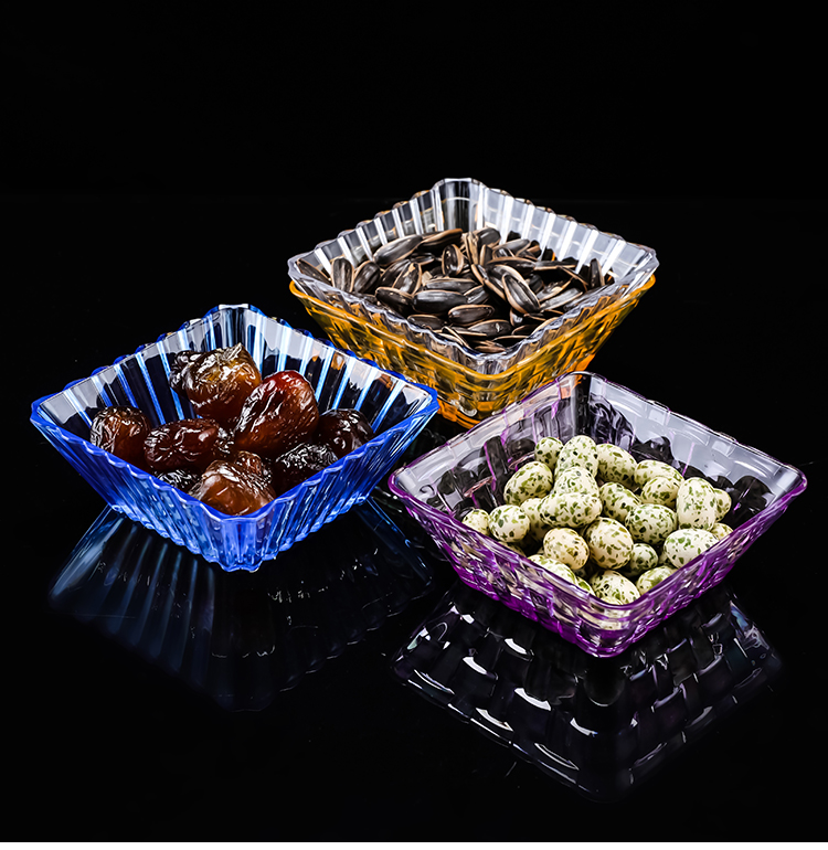 水果碟 蒸饭桶小吃碟果盘果碟瓜子盘子 清吧干果盘方形ktv酒吧小吃