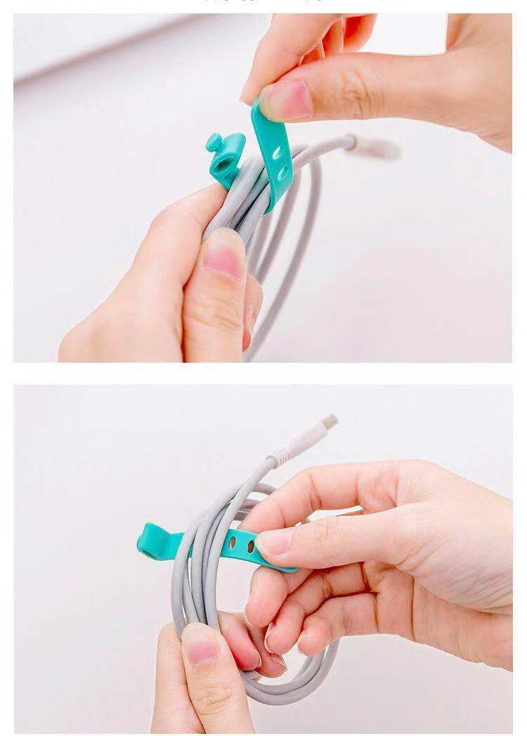 沃科博数据线绕线器收纳理线器绑带可调节耳机缠线器充电线集线器扎带