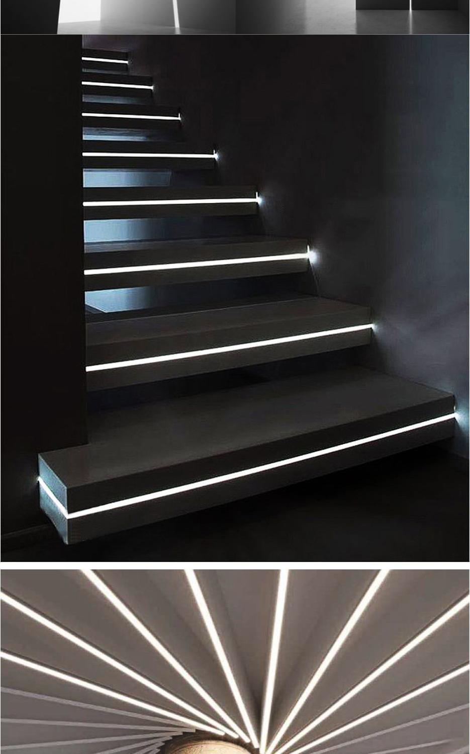 钛金条线条灯led铝材外壳明装暗装u形踢脚线吊顶线性灯槽嵌入式灯带铝