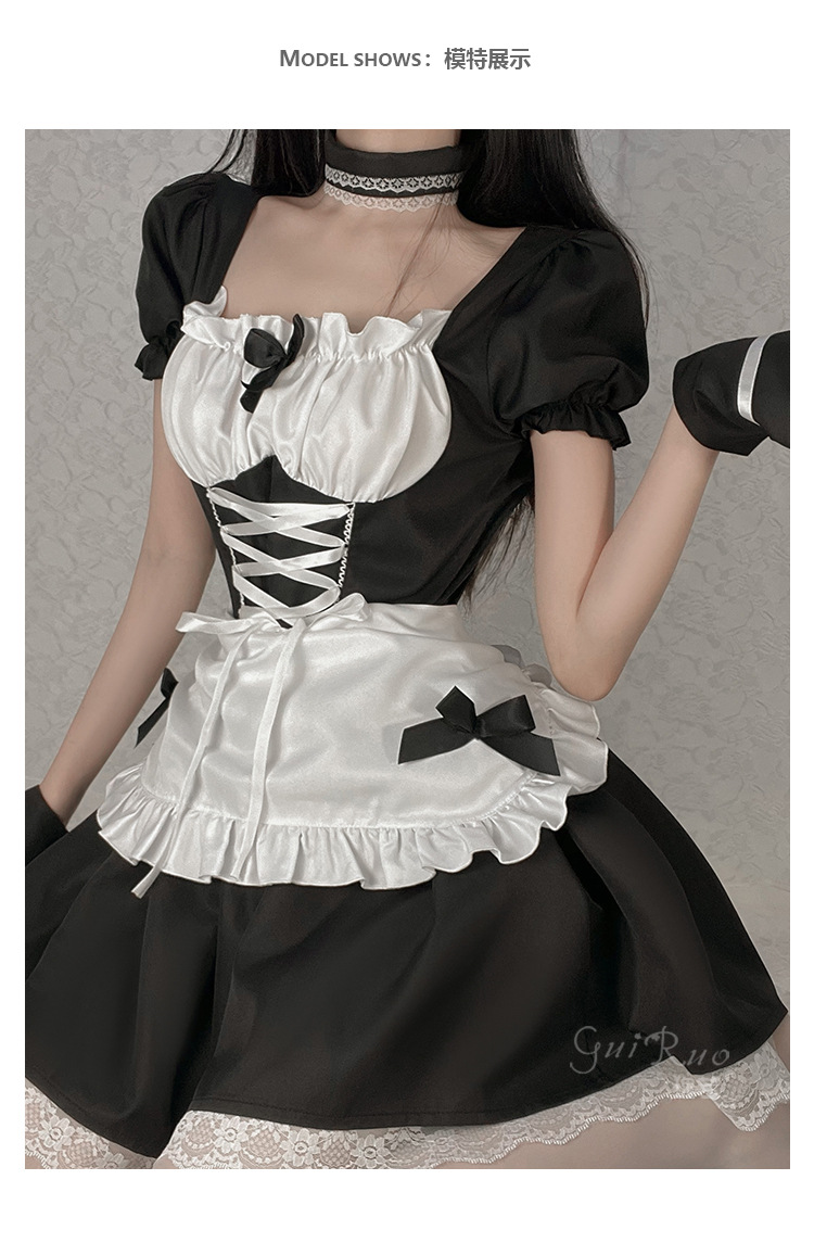 瑰若女生洛丽塔制服诱惑套装二次元cos情趣内衣性感女仆装绑带sm角色