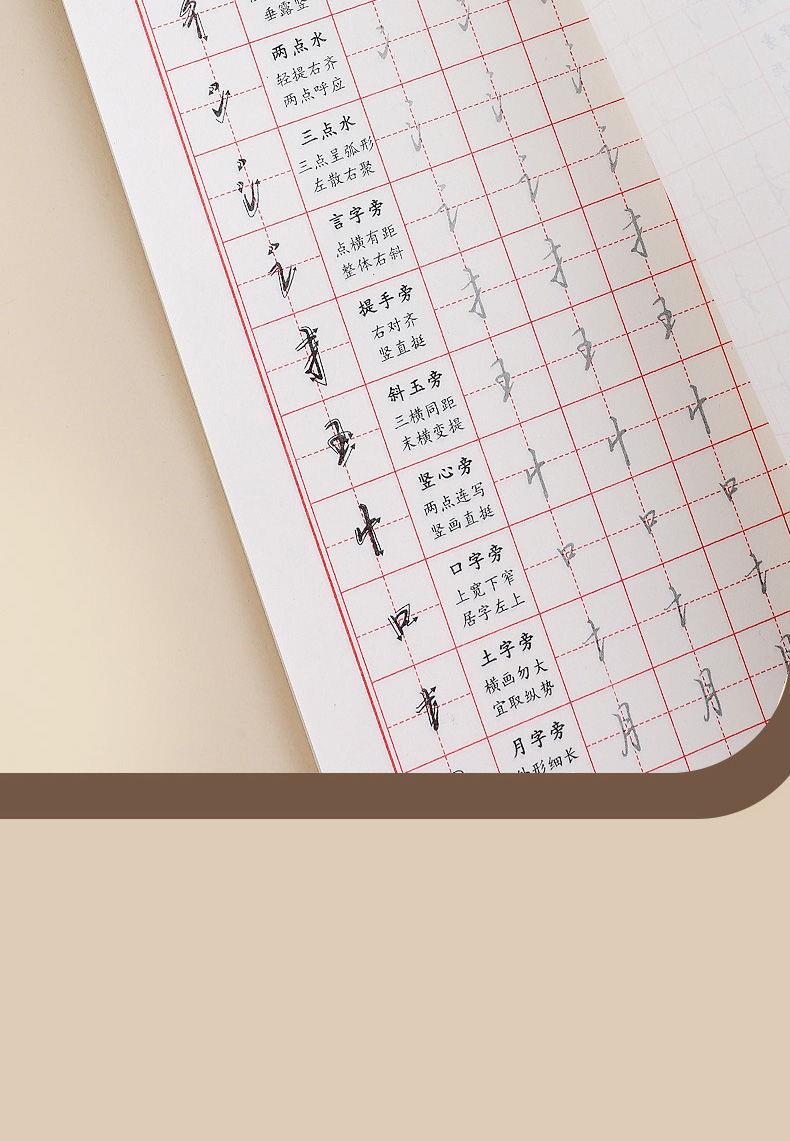 练偏旁手写字贴初学者字帖笔画控笔大学生训练行书常用字成人行楷子芒