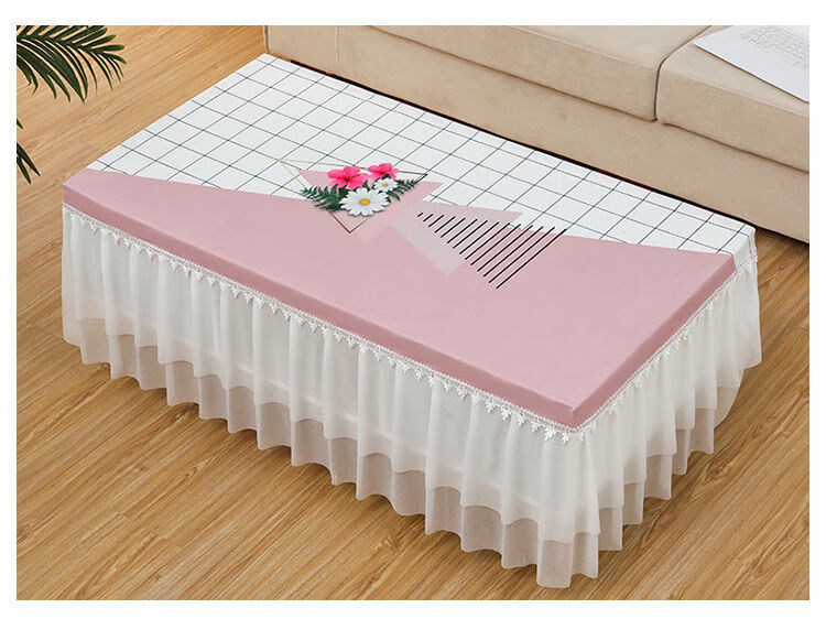 雪欧菲甄简良品茶几罩新款简约长方形加厚防水客厅家用防尘罩英文字母