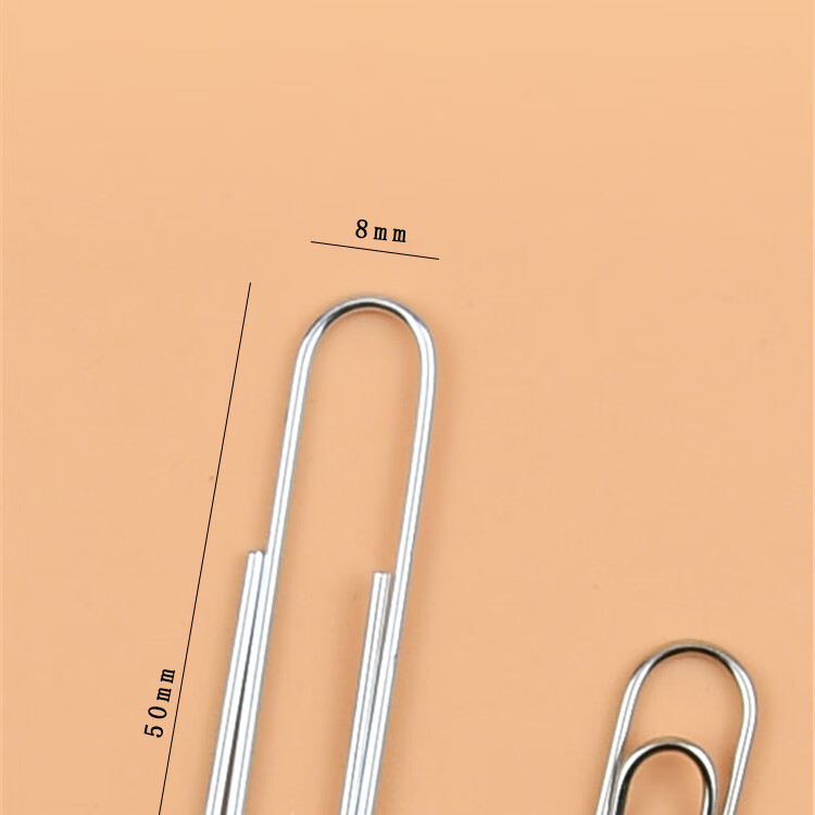 8号盒装大号回形针曲别针回形针50mm加厚文具别针1盒约100个