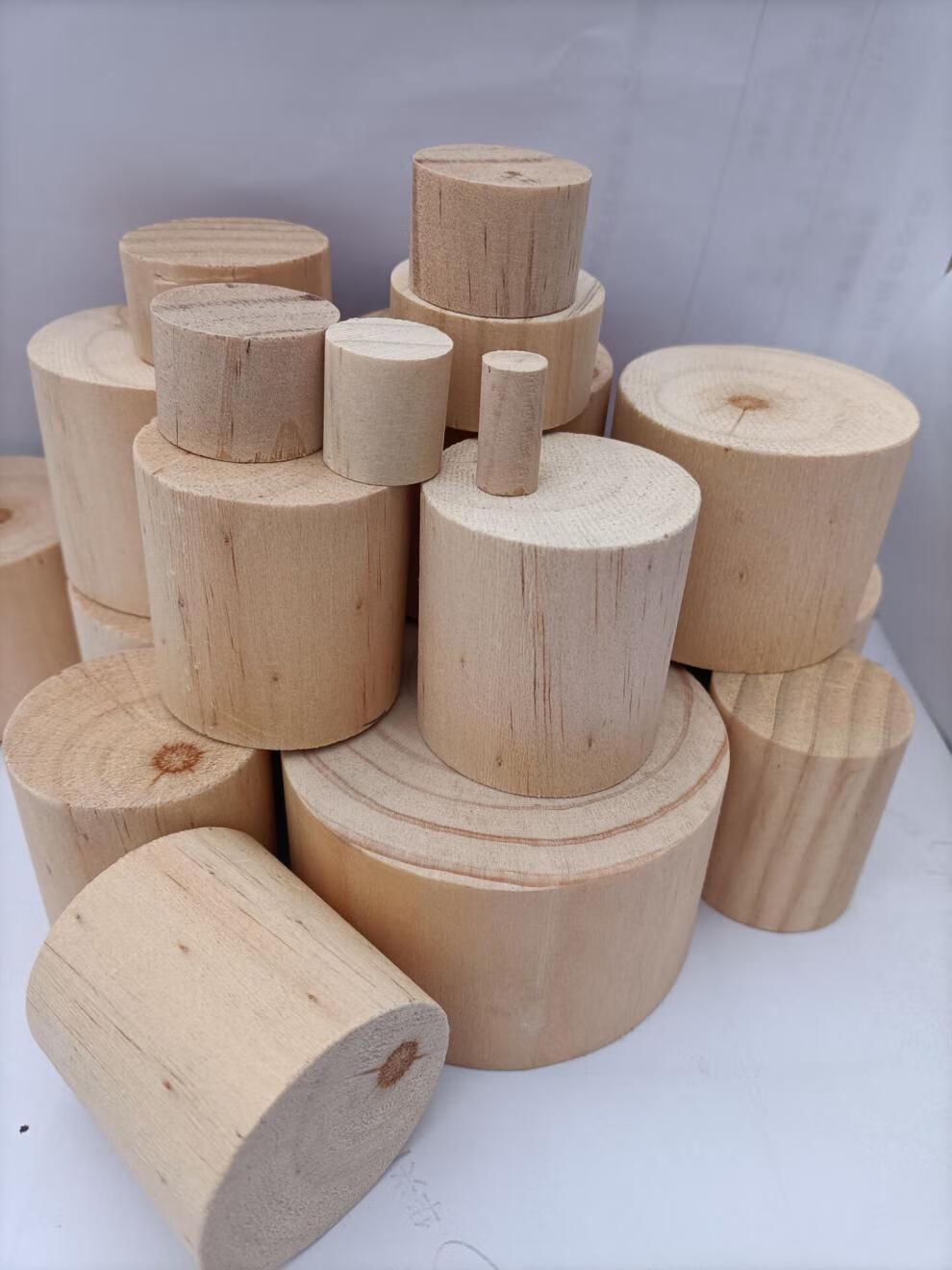 适用松木块圆木块圆木片实木柱木块圆柱圆形木墩桌脚柜垫高实木木块