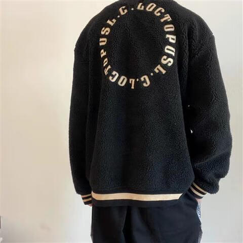 iconslab联名ssurplus羊羔绒外套男秋冬季原宿风ins潮牌加绒加厚宽松