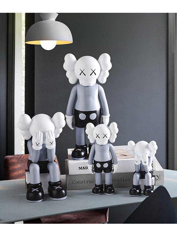 kawst公仔摆件 网红暴力熊创意落地kaws公仔大摆件客厅桌面电视柜高端