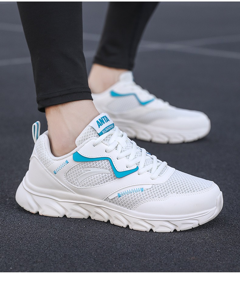 安踏男鞋运动鞋男2022夏季新款轻便透气网面跑步鞋防滑耐磨软底舒适