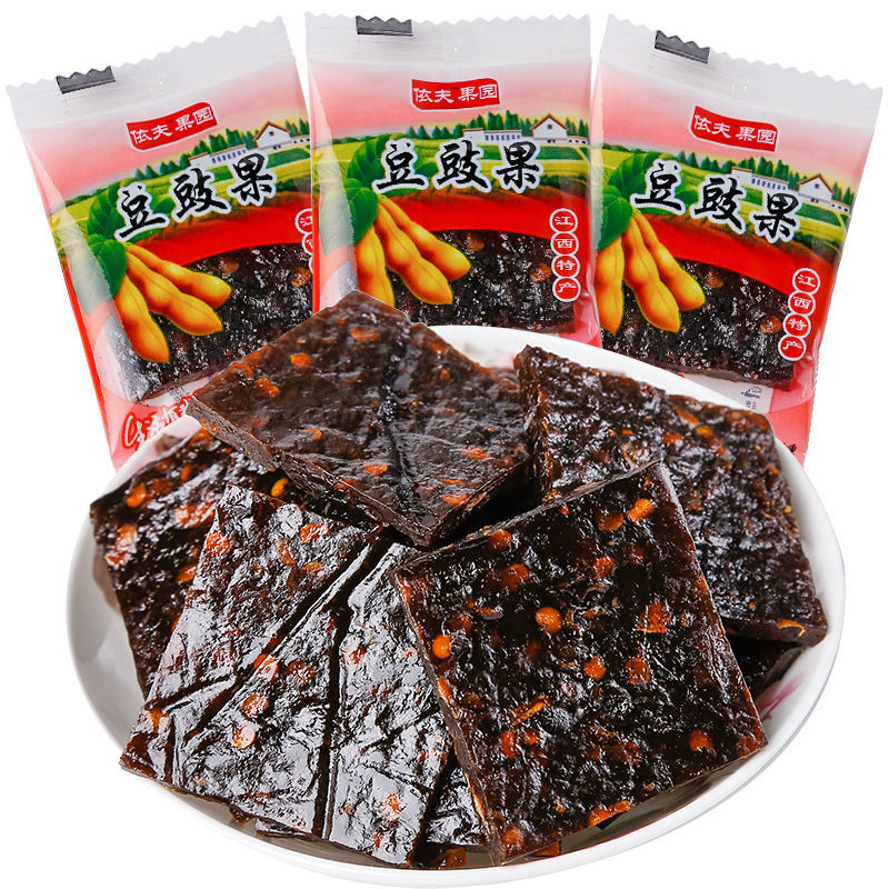 饶产依夫辣干酱豆鼓果南瓜干果干休闲食小吃 辣豆豉果500克【图片