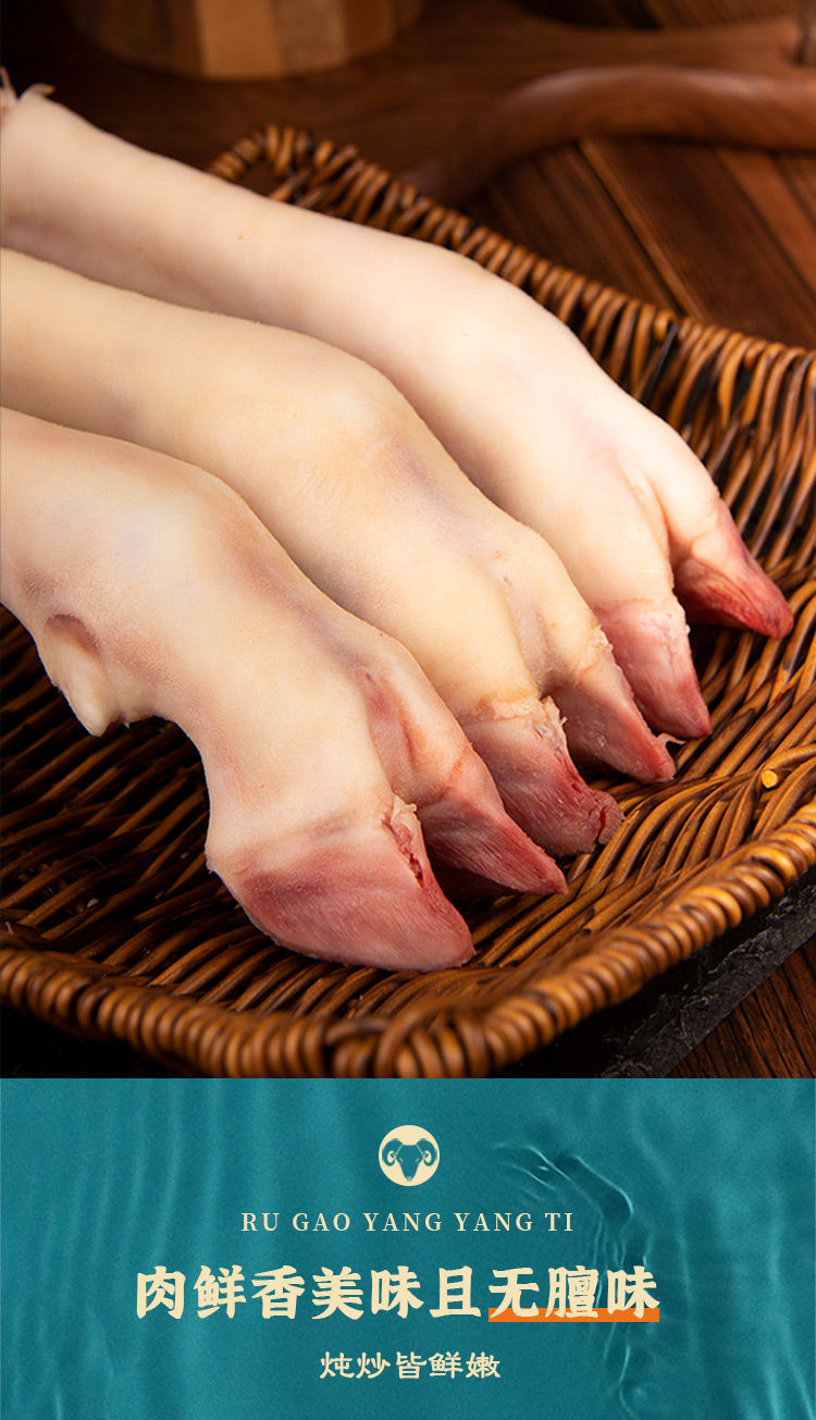 五龙高原乳羔羊羊蹄子5斤新鲜生羊蹄羊脚带筋红烧冷冻商用食材 华盛