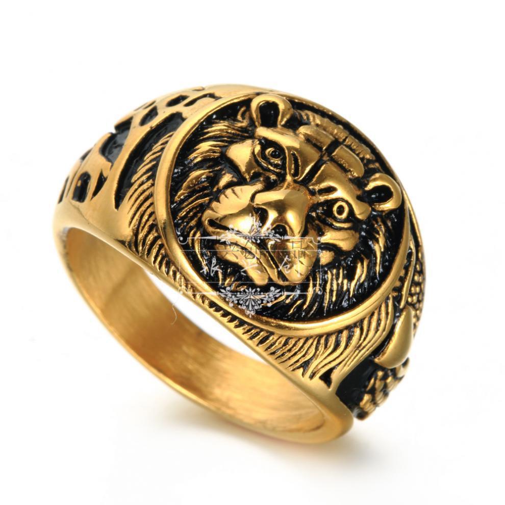 炫酷大拇指戒指男单个兄弟款男人手指装饰戒指欧美风夸张风格 金色 12