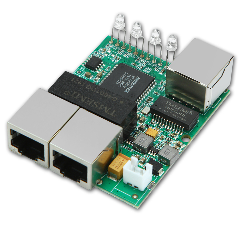 3口全千兆微型交换机模块以太网口迷你pcb显示屏端口视频传输主板 2.