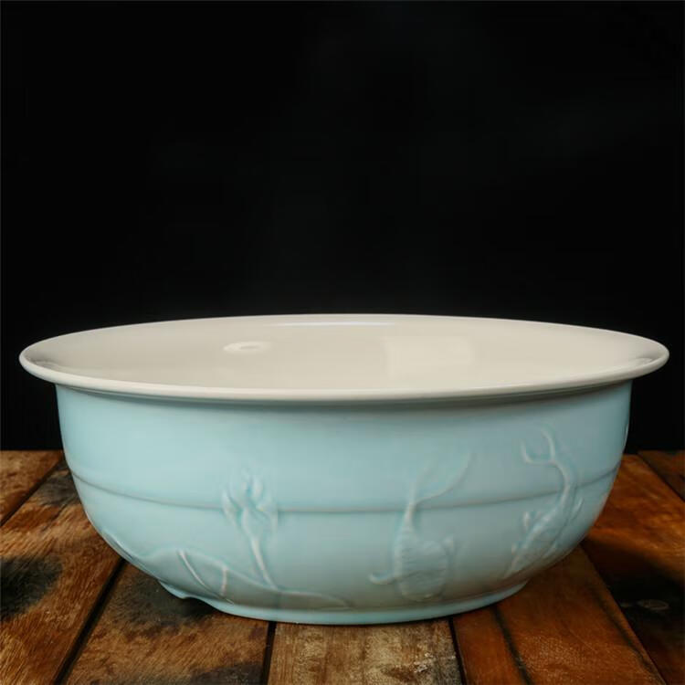 陶瓷大盆和面老式家用手工陶瓷和面盆发面揉面盆加深不沾省力大号加厚