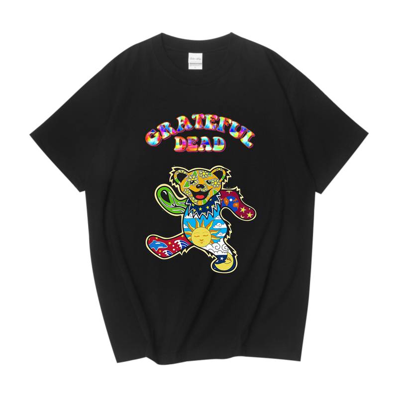 美国迷幻摇滚gratefuldeadtshirt而死乐队小熊短袖男女t恤初高中大学