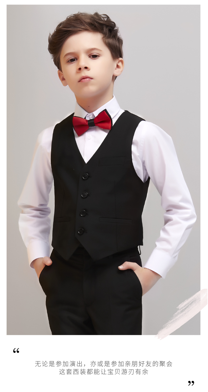 钢琴比赛演出服 男童儿童西装套装花童礼服男童帅气西服中大童钢琴小