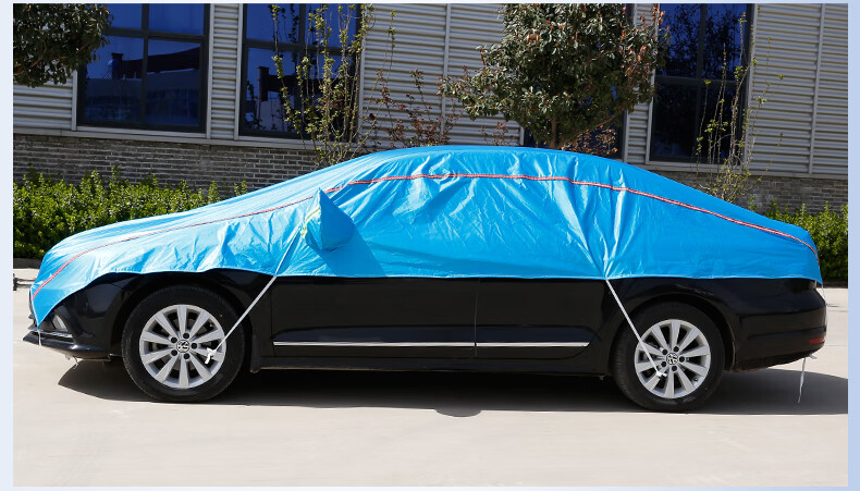 汽车车衣车罩大半罩防冰雹车顶罩防晒防雨半截半身玻璃罩套黑色加厚款