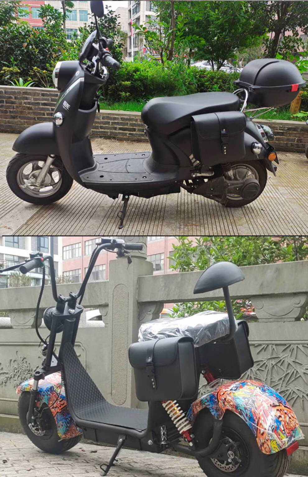 电动车后座包防水 复古摩托车边包通用型踏板车后座挂物包防水侧边