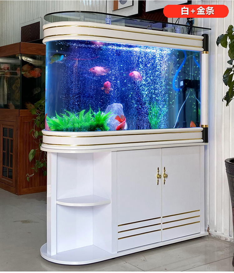 子弹头鱼缸头生态鱼缸水族箱客厅家用懒人免换水隔断鞋柜缸 长0.