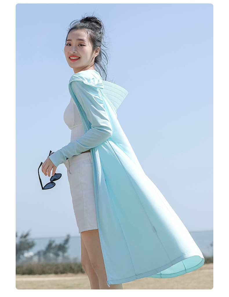 杜戛地防晒衣防晒衣女款长款全身透气外套夏季薄款冰丝防晒服灰色m