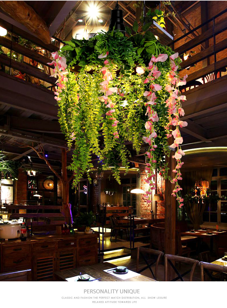 酒吧植物灯物吊灯网红音乐西餐厅咖啡酒吧创意樱花绿植复古灯饰火3号
