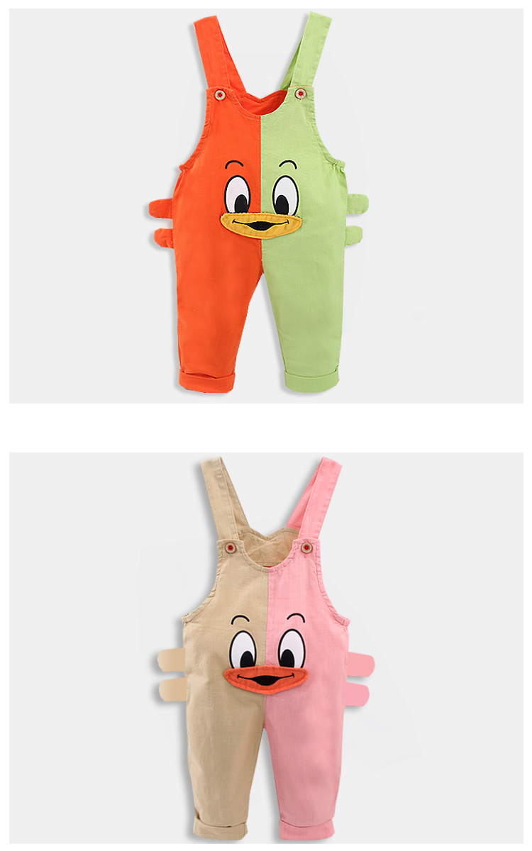 鸳鸯裤男宝宝春时尚拼色夏秋宝宝鸳鸯裤薄单层背带裤子0男女1婴儿童