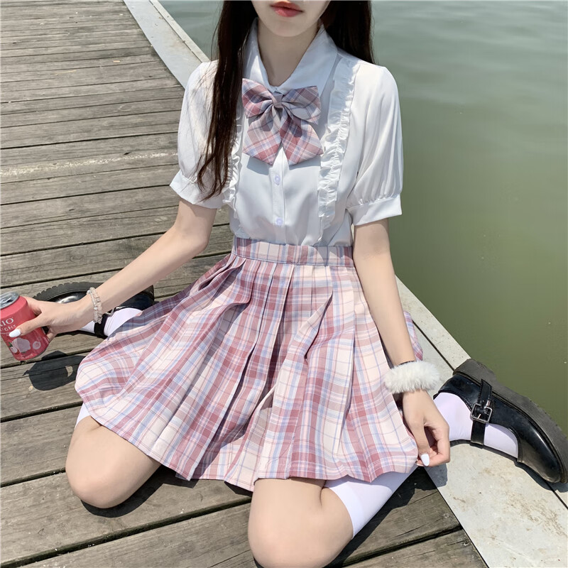jk制服儿童夏季jk制服套装格裙裙子原创正版全套小学生少女水手服koi