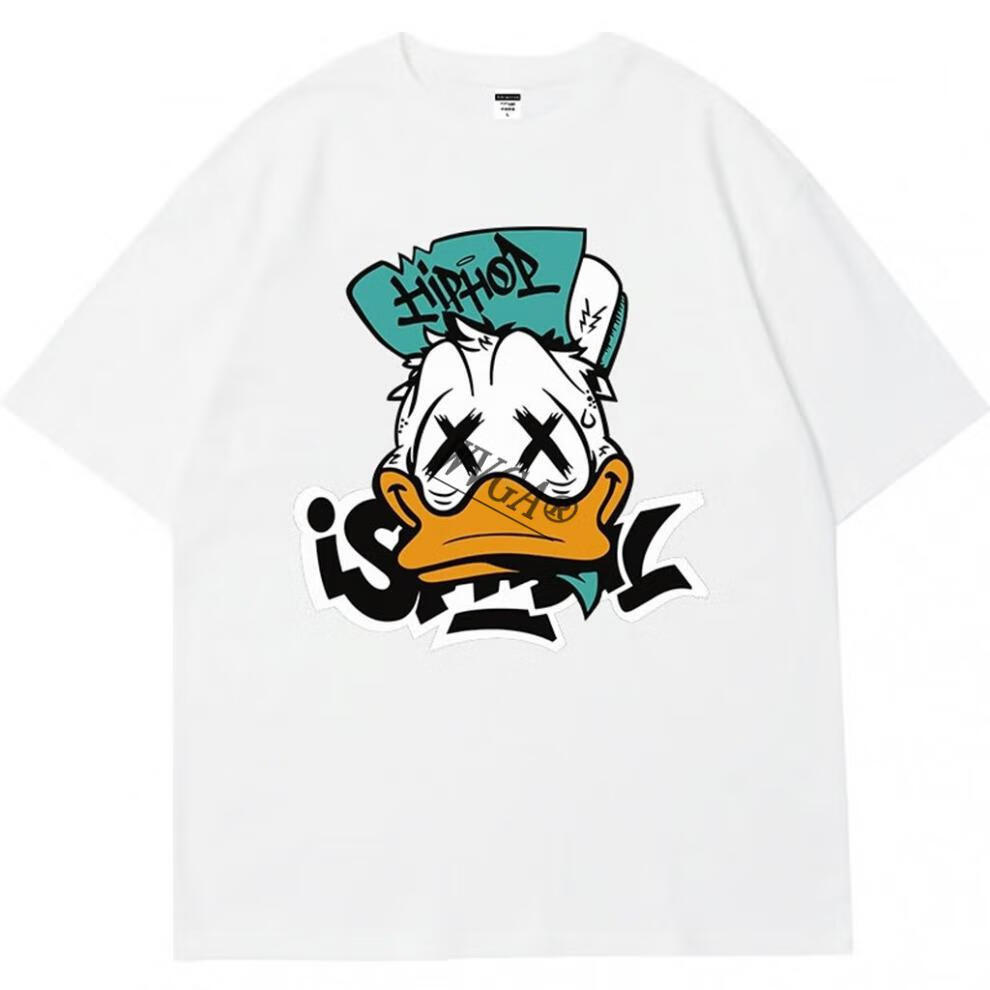 wvga 王鹤棣同款鸭子印花短袖t恤男女情侣夏季宽松bf慵懒风潮流上衣服