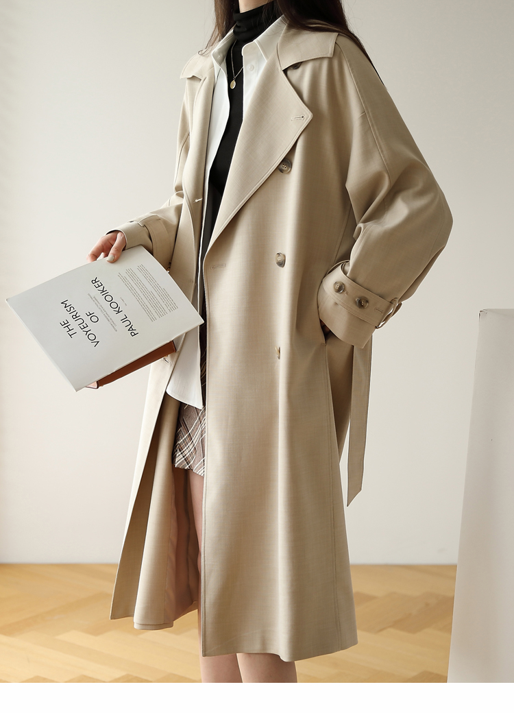 嘉茱莉风衣女2021新款中长款流行高端大气气质韩版宽松垂感外套秋英伦