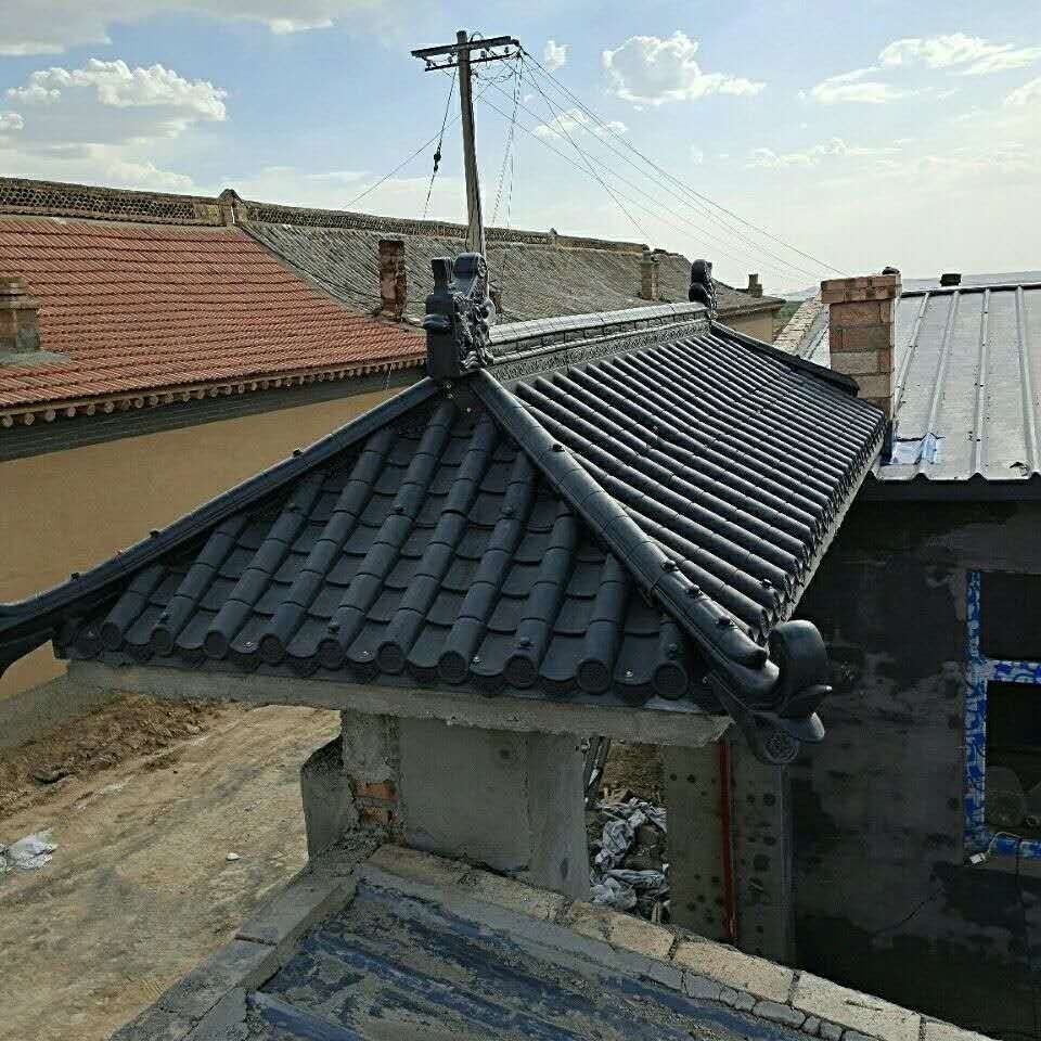 清笒 琉璃瓦,屋顶,屋脊仿古树脂瓦屋檐装饰塑料琉璃瓦中式古建筑门头