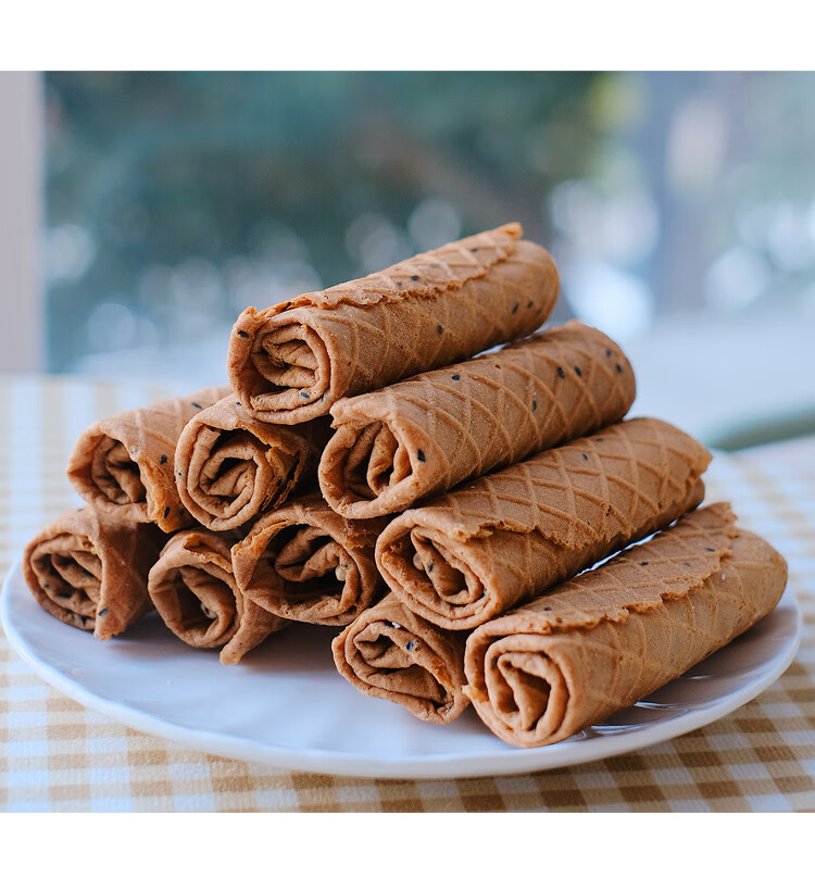 古早红糖烤蛋卷米花手工老式怀旧零食网红酥脆蛋卷早餐古早红糖蛋卷