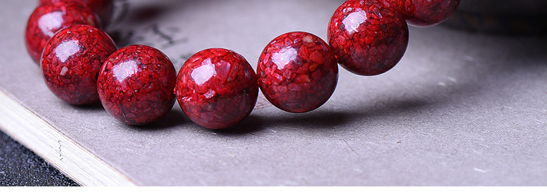 米聆 朱砂手串 朱砂晶体原石朱砂晶体透光 本命年原矿朱砂手链饰品