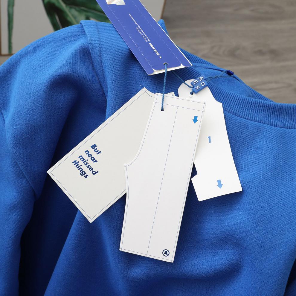 ader h小众ae卫衣女2022新款 捏褶圆领宽松卫衣 灰色 a1【图片 价格