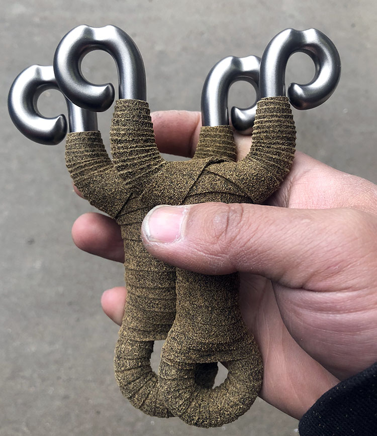 崛适 实战强力冷弯弹弓304大虾直板传统小s反曲钛合金定做狐狸手工