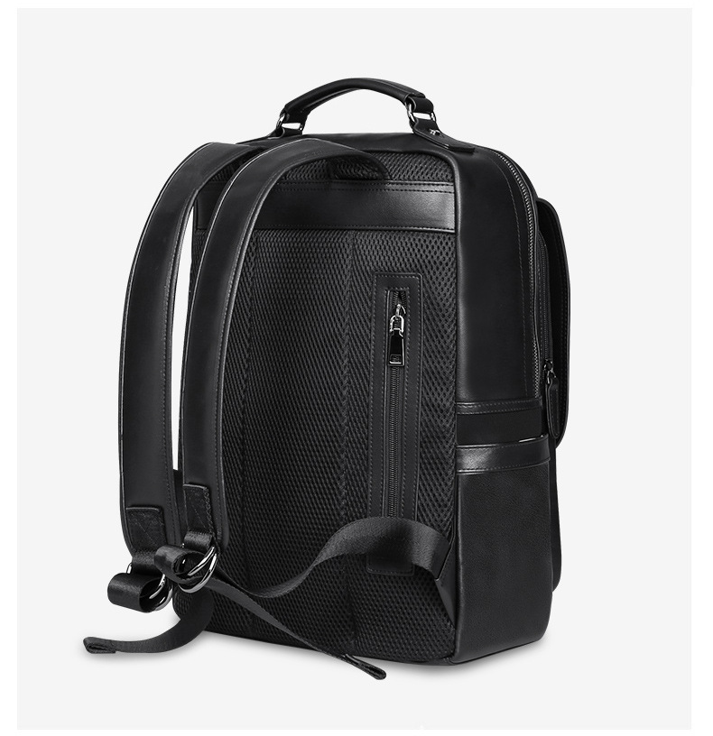 英皇保罗新款男士背包真牛皮休闲商务旅行时尚牛皮防水大容量双肩男