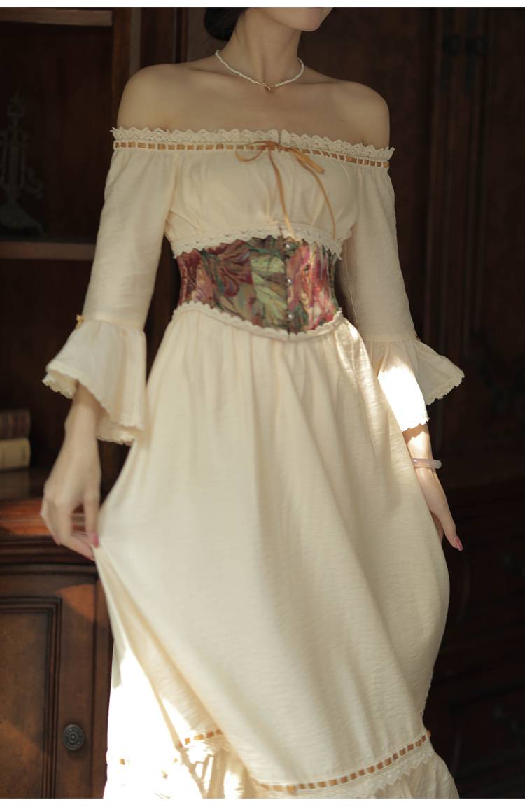 腰封蕾丝 奈良nalen复古腰封鱼骨女装饰搭配裙子连衣裙设计感小众外搭