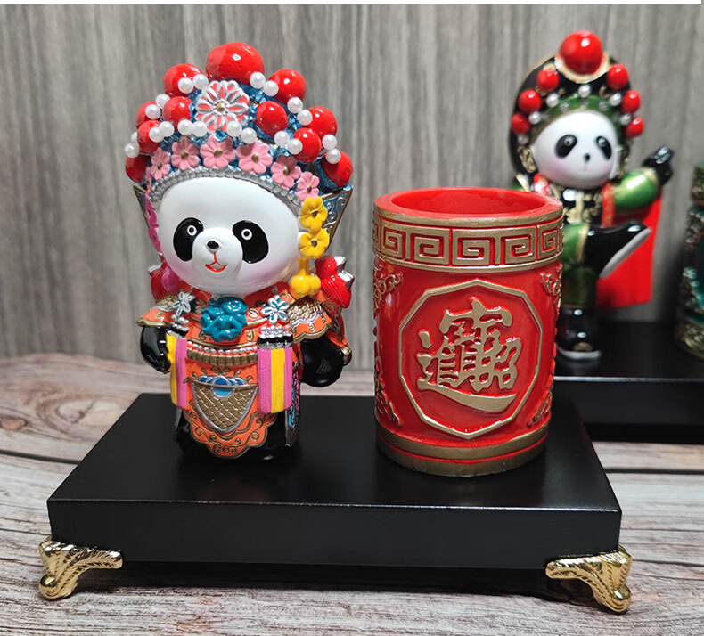 川剧脸谱摆件成都熊猫基地旅游纪念品变脸娃娃中国特色礼品 变脸熊猫