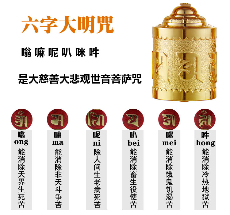 德田合金太阳能转经轮车载转经筒汽车摆件转经轮车载转经筒桶车内饰