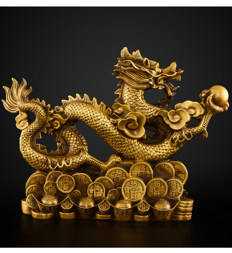 vakada铜龙摆件工艺品纯铜青龙客厅盛世祥龙大号生肖龙65号汉龙