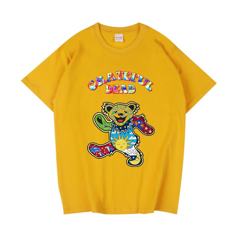 美国迷幻摇滚gratefuldeadtshirt而死乐队小熊短袖男女t恤初高中大学