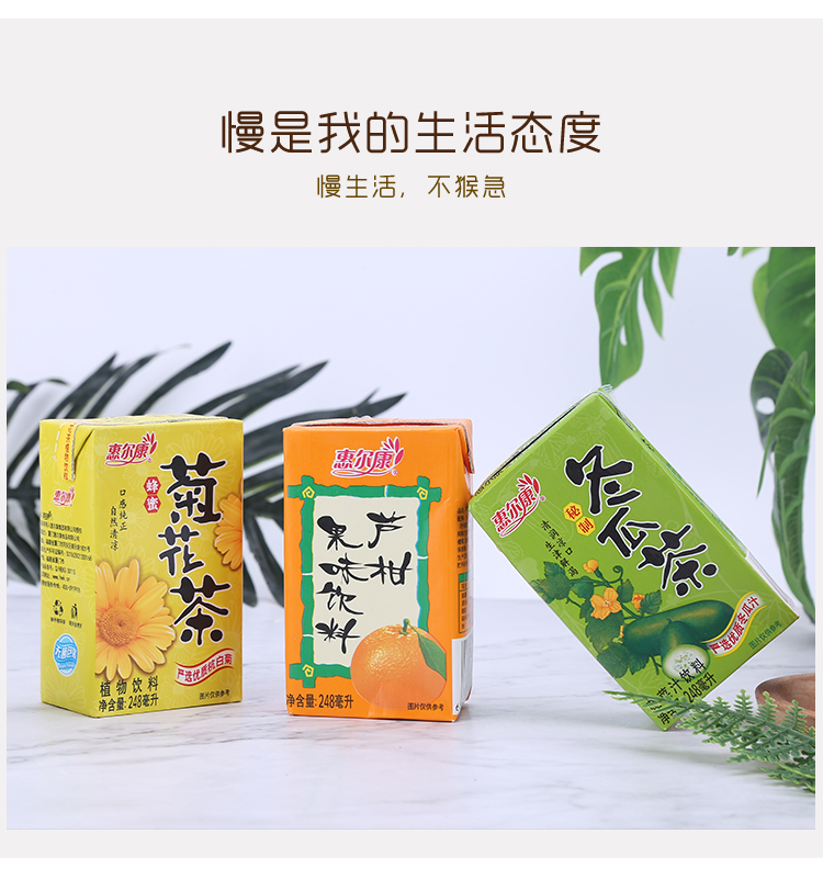 植物凉茶饮料菊花茶冬瓜茶整箱24盒清凉茶饮料夏日消暑饮品芦柑248ml