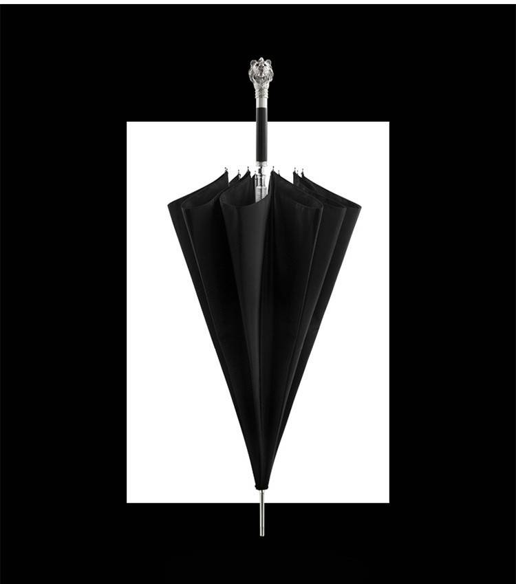 品质保证骷髅头雨伞狮子头伞骷髅头狐狸头权杖雨伞黑伞长柄银色皇冠