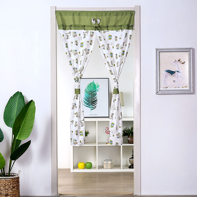 迎新必备门帘布艺隔断帘厕所卧室厨房防油烟半帘隔帘门帘免打孔易安装