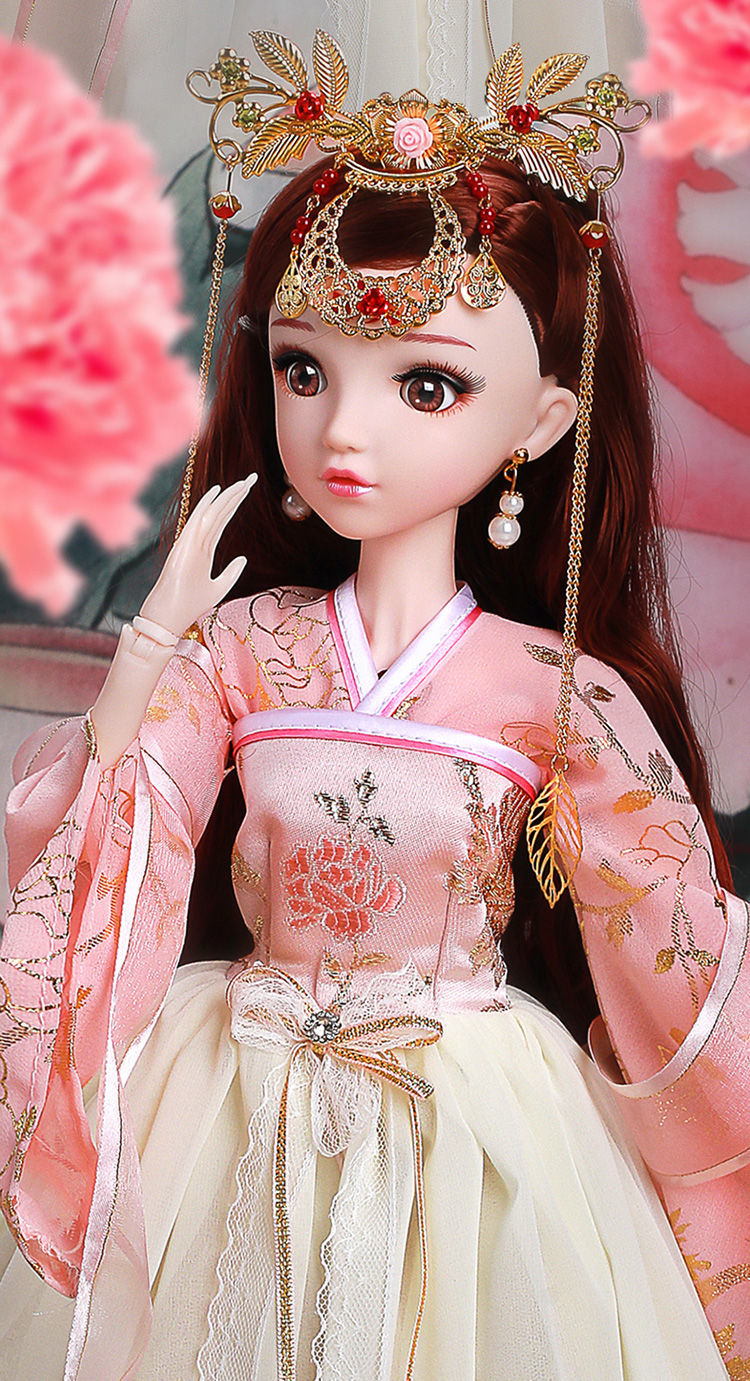 中国风汉服娃娃古装汉服芭比娃娃bjd60cm超大号80cm厘米公主仙子套装