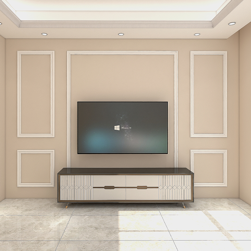 跨联kualian钛金条实木线条装饰电视墙金属边框造型客厅背景墙烤漆木