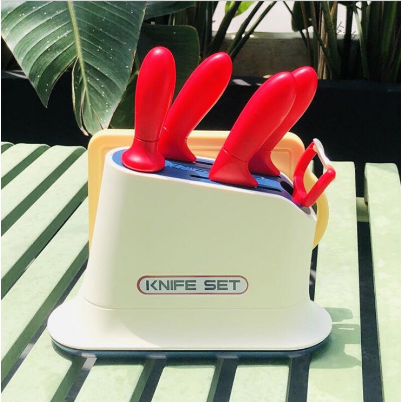 挚钻精品儿童玩具切水果刀厨房儿童过家家玩具刀架套装大号水果刀削皮